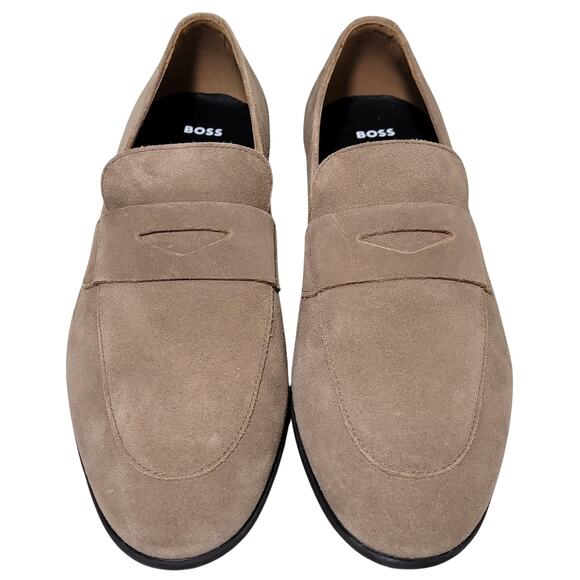 BOSS by Hugo Boss Men Gavrie Slip On Penny Loafer Size US 9 EU 42 Medium Beige